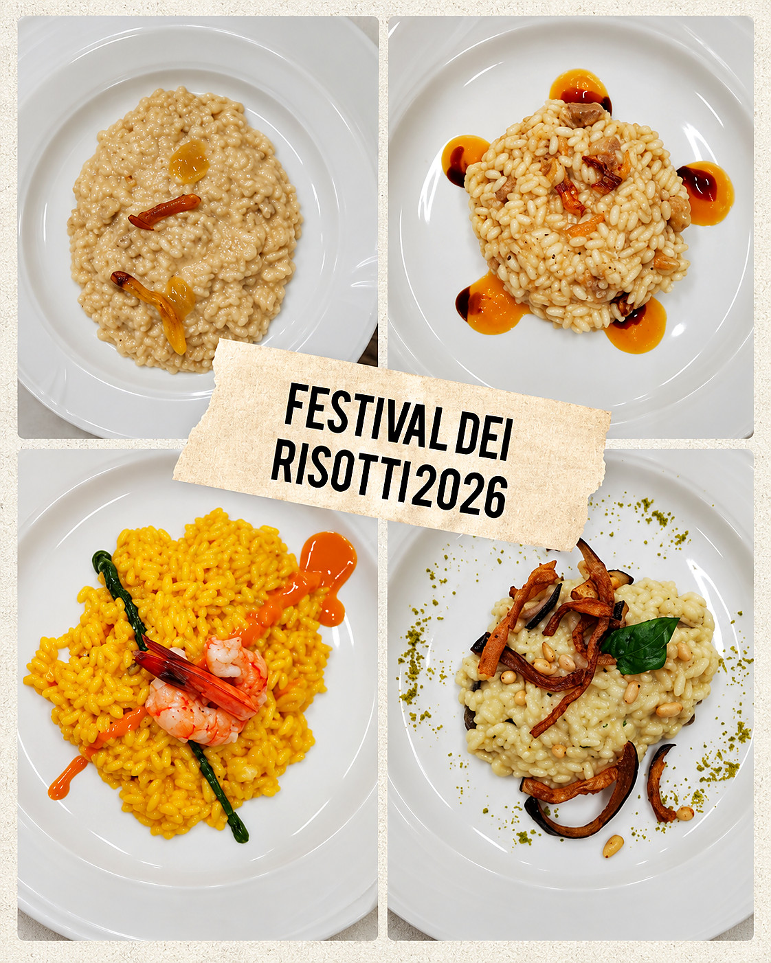 I quattro risotti del Festival dei Risotti 2026